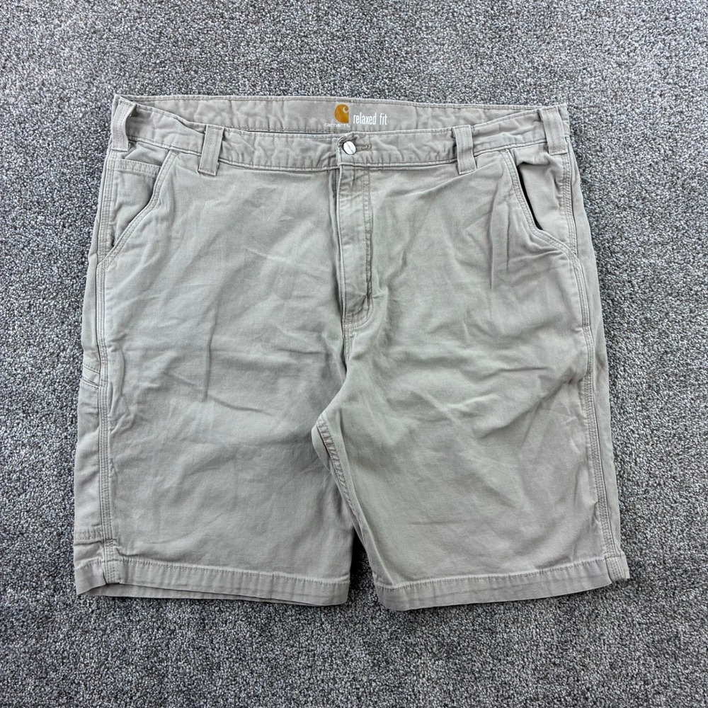 Carhartt Carpenter Shorts Mens 42 Tan Cotton Canvas Utility Relaxed 102514-232